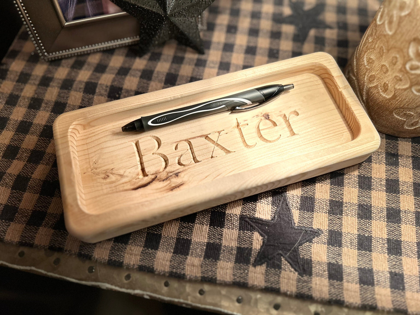 Drop Tray, Catch All Tray, Gift for any occasion, Personalized Gift, Pine wood Tray, Tray for office, Room decor, Personalized Decor, wood
