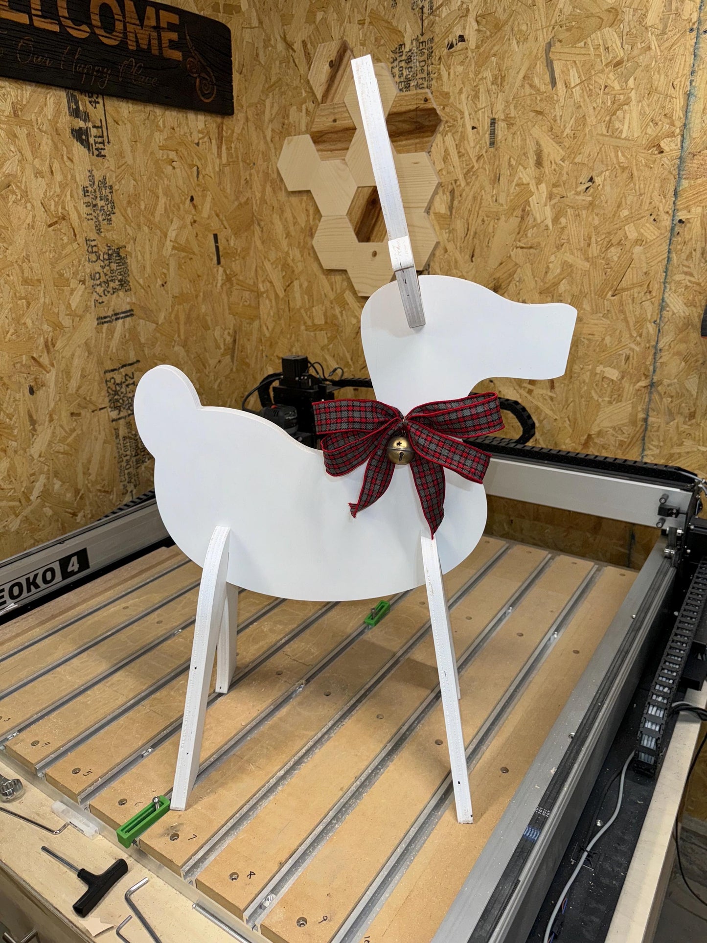 Wooden Reindeer, Large Farmhouse Reindeer, Christmas Reindeer, Christmas Tree Decor, Porch Decor, Outdoor Decor