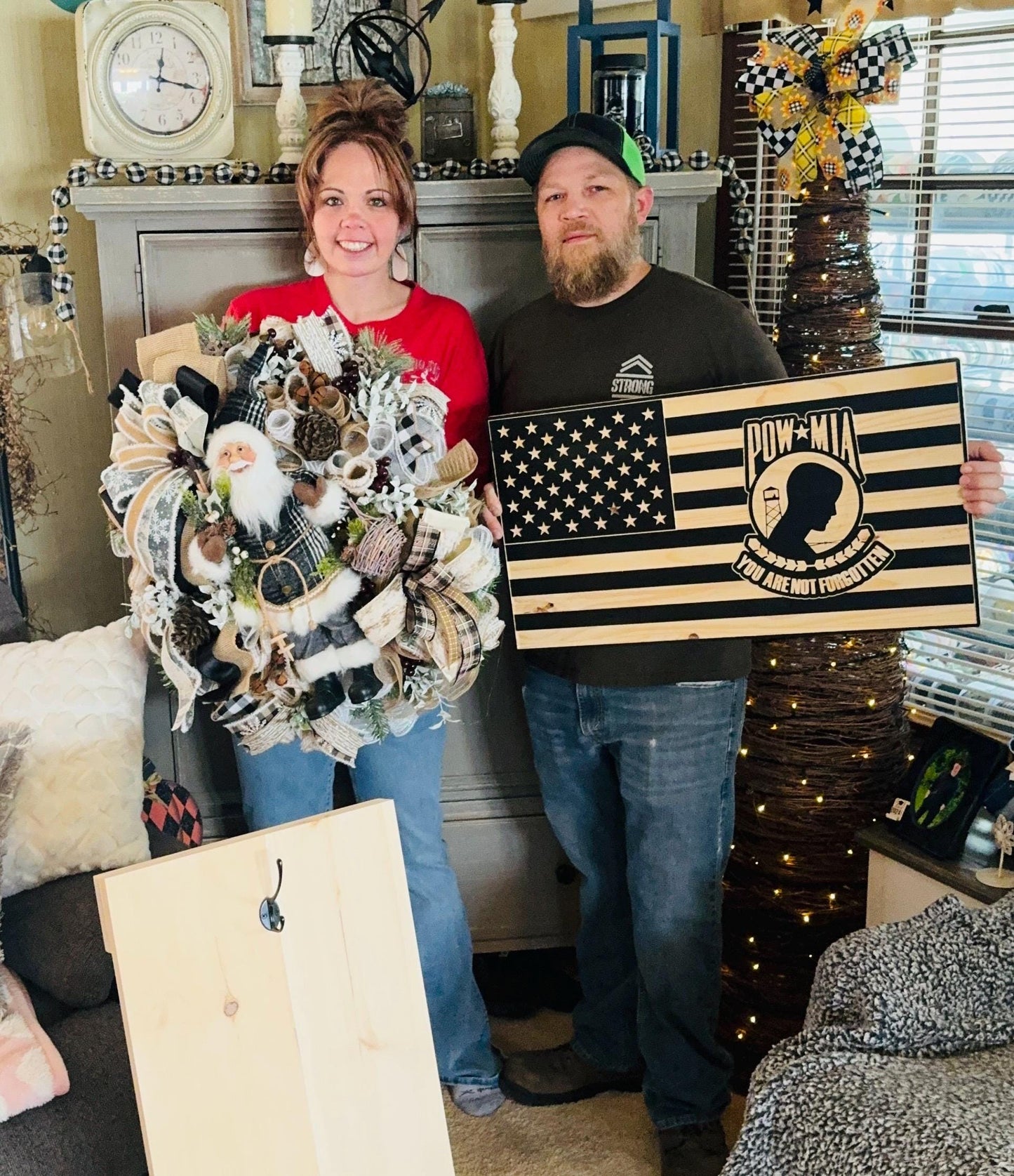 wooden flag, POW flag, patriotic wall art, gift for veteran, Flag home decor POW, veteran decor, memorial flag, not forgotten