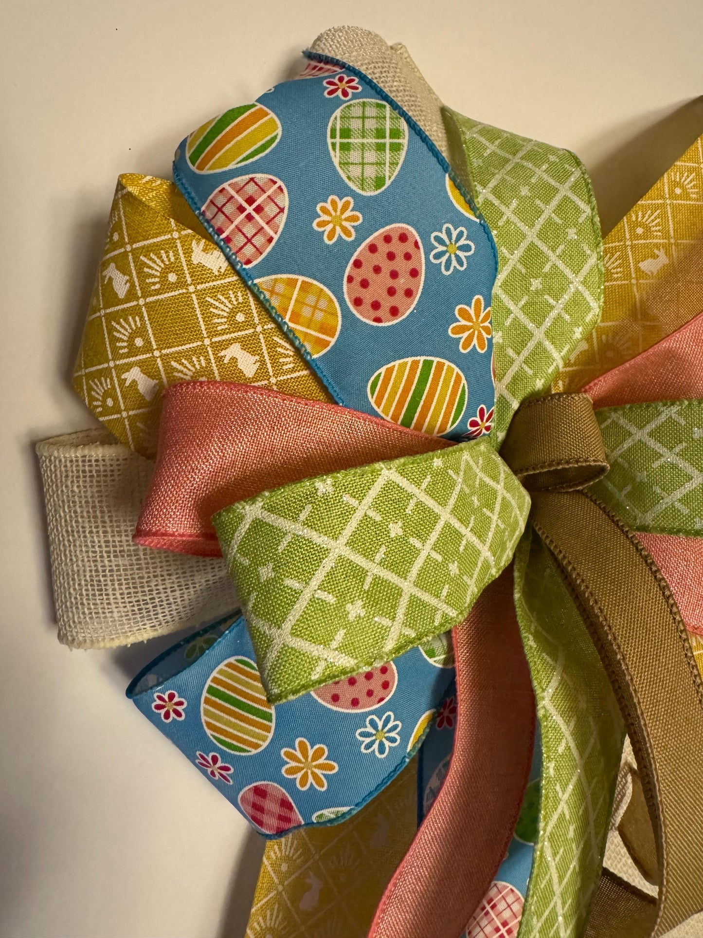 Spring Easter Bow for Wreath, Spring Bow for wall decor