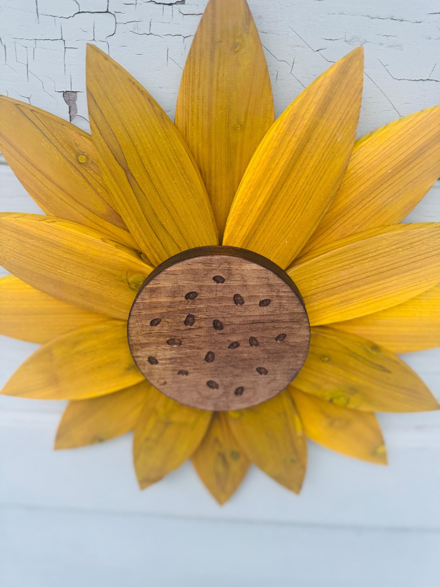 Rustic Wooden Sunflower, Farmhouse Sunflower, Wooden hanging outdoor or inside wall flower. Mother’s Day gift