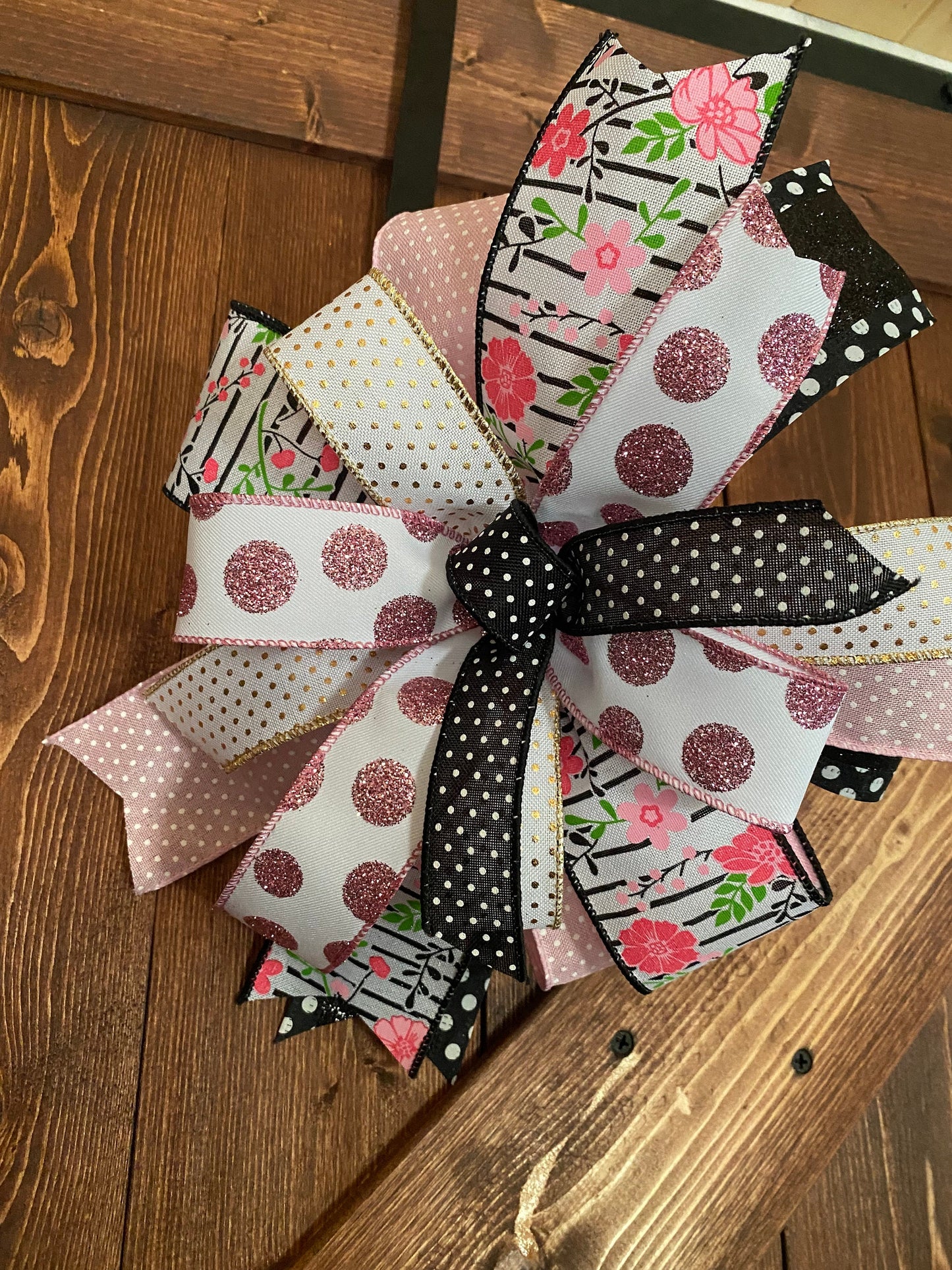 Girl Bow, Its A Girl Bow, Pink Bow, Polka Dot Bow, Gender Reveal Bow, Baby Shower, Summer decor, Lantern Bow, All Girl Decor