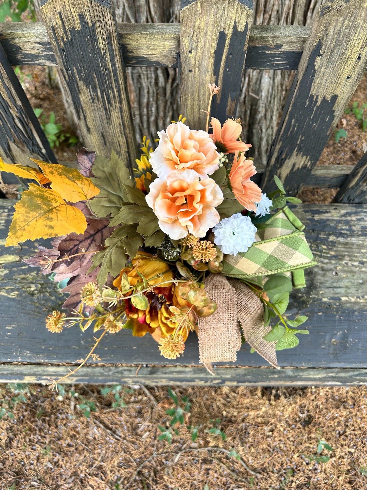 pumpkin fall tabletop centerpiece with florals, Fall centerpiece table decor, Fall living room decor, fall decoration, decorated pumpkin