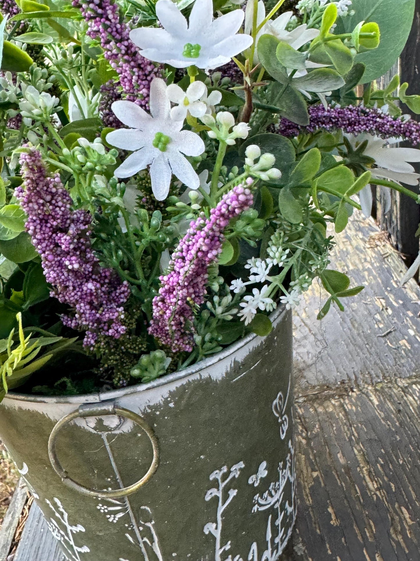 Floral Centerpiece arrangement, Country Floral Arrangement, Decorative Planter for any room, Gift, Farmhouse Centerpiece, Table Decor