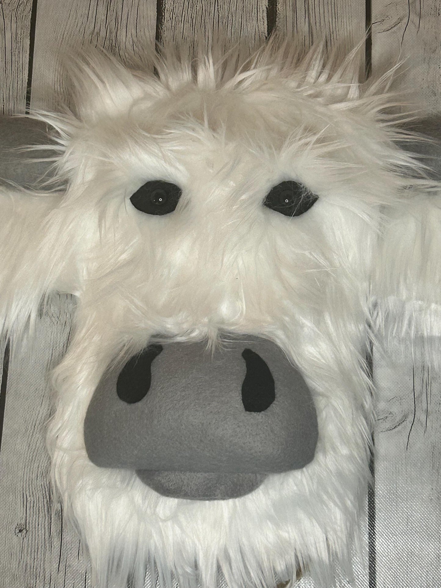 Highland Cow Wreath Attatchment white and brown highland cow wreath everyday wreath big wreath wall art, WAM attachment, Derikas Pattern