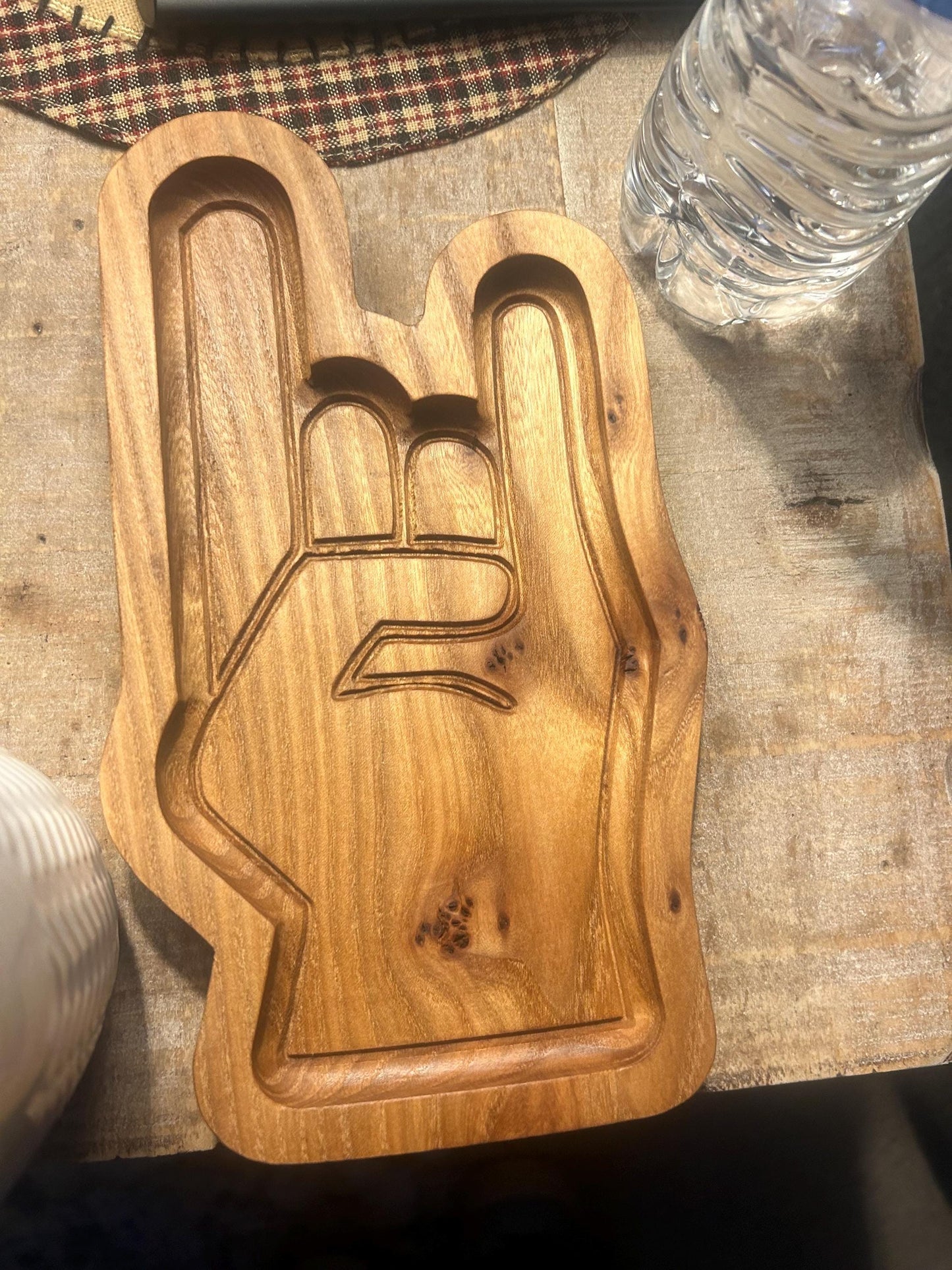 Rock and Roll Tray, Tray with Rock and Roll hand symbol, Fun Catch all tray, Perfect gift for anyone, Home Decor, storage for jewelry money