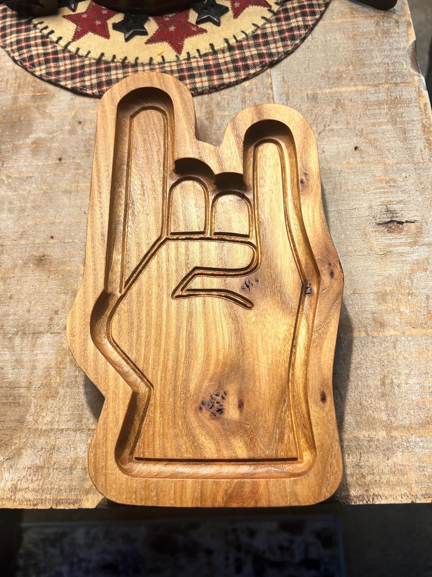 Rock and Roll Tray, Tray with Rock and Roll hand symbol, Fun Catch all tray, Perfect gift for anyone, Home Decor, storage for jewelry money