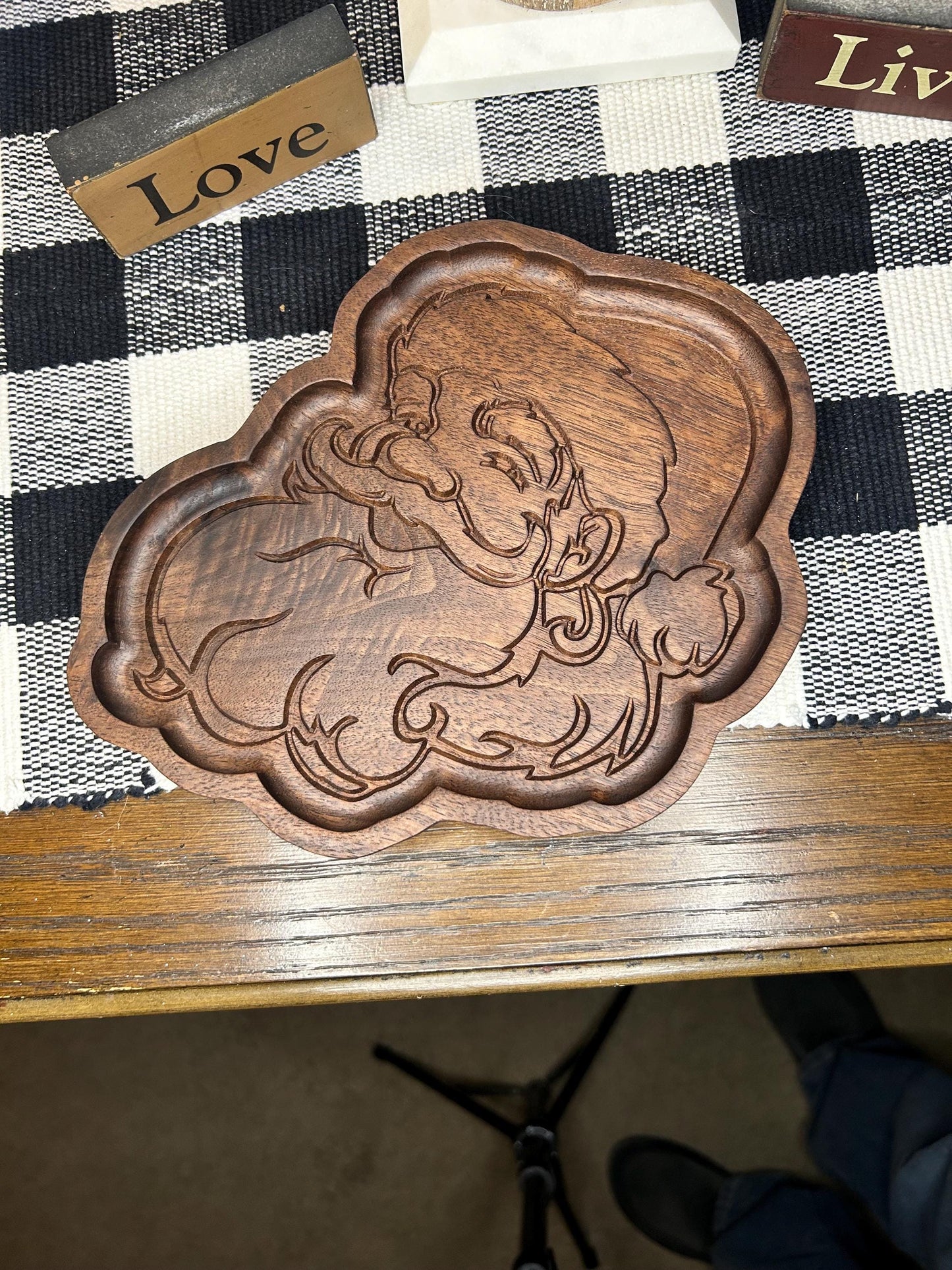 Santa clause walnut catch all tray