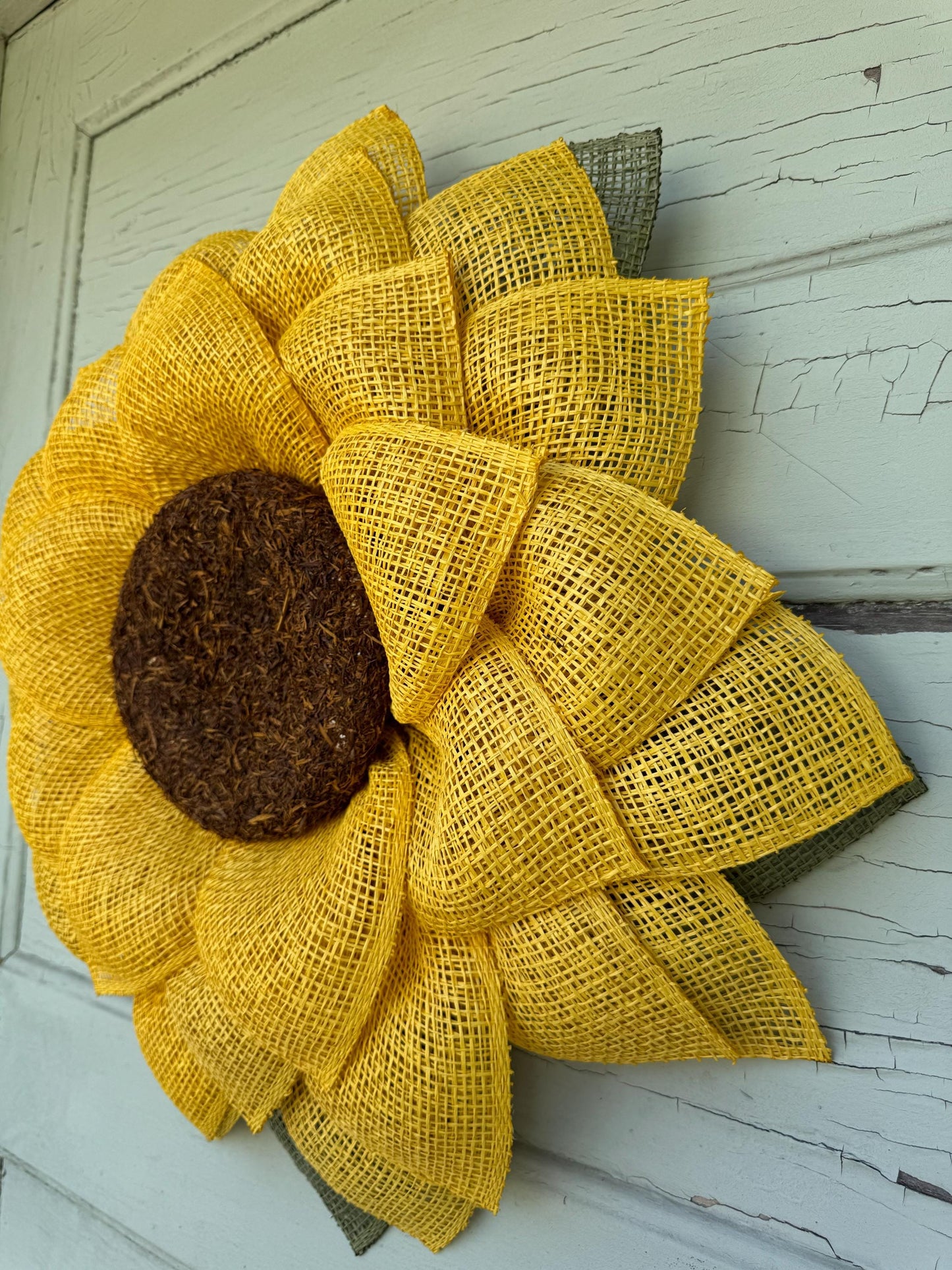 Sunflower Wreath for Front Door Home or Office  Gift  Floral Decor Rustic Farmhouse Style Wall Hanging for everyday