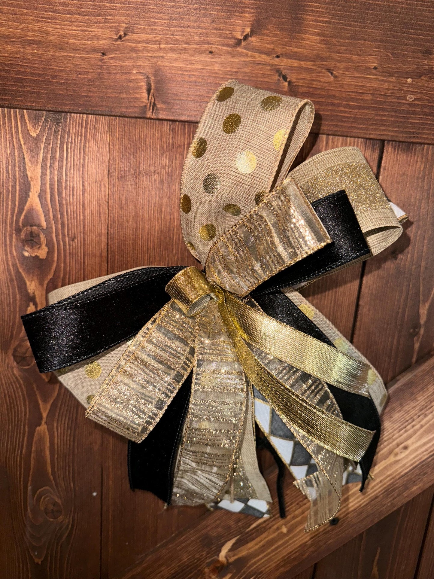 Elegant Gold Christmas Bow, Bow for Mantle, Lantern bow, Tree Bow, wall decor Bow
