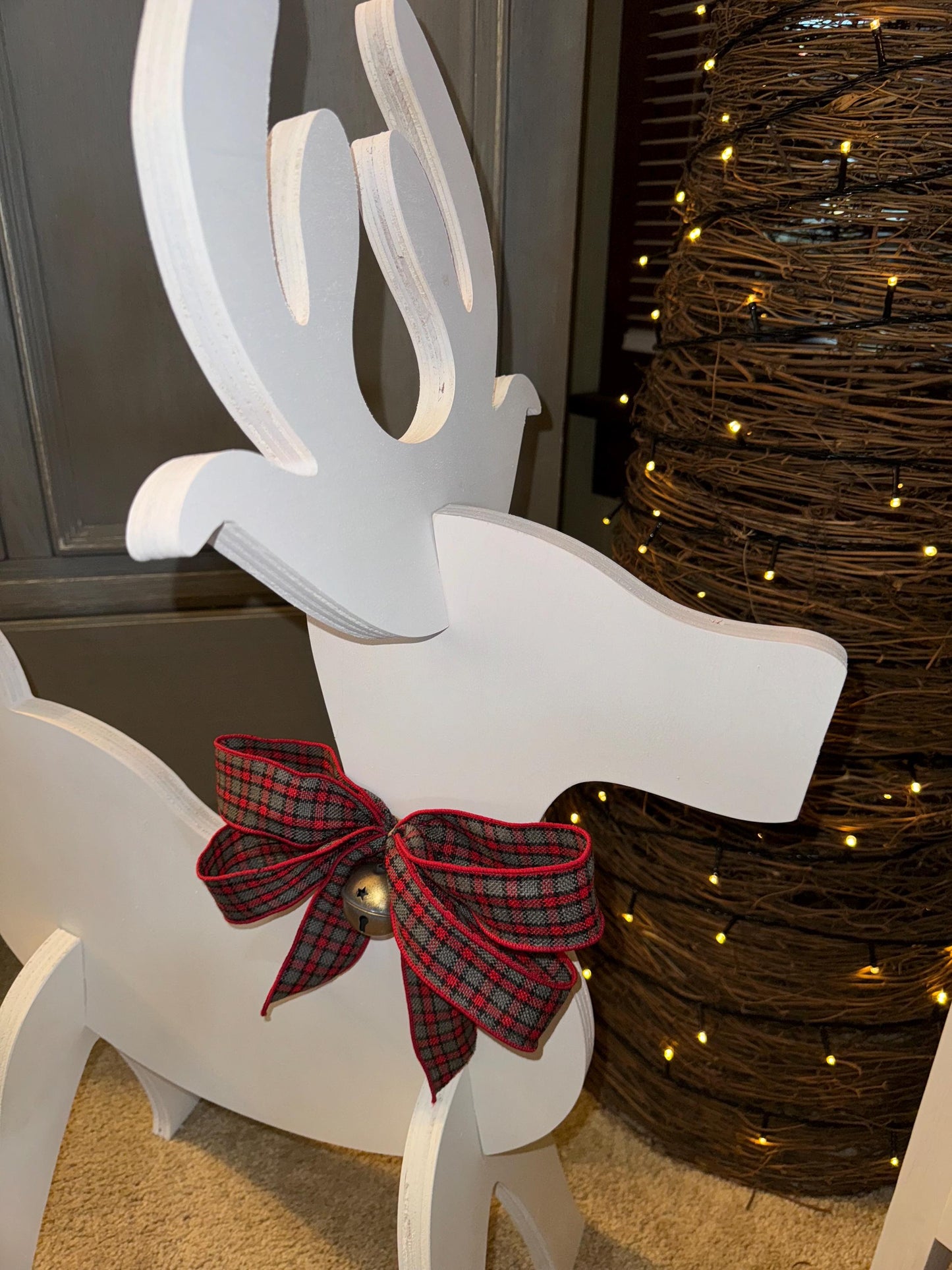 Wooden Reindeer, Large Farmhouse Reindeer, Christmas Reindeer, Christmas Tree Decor, Porch Decor, Outdoor Decor
