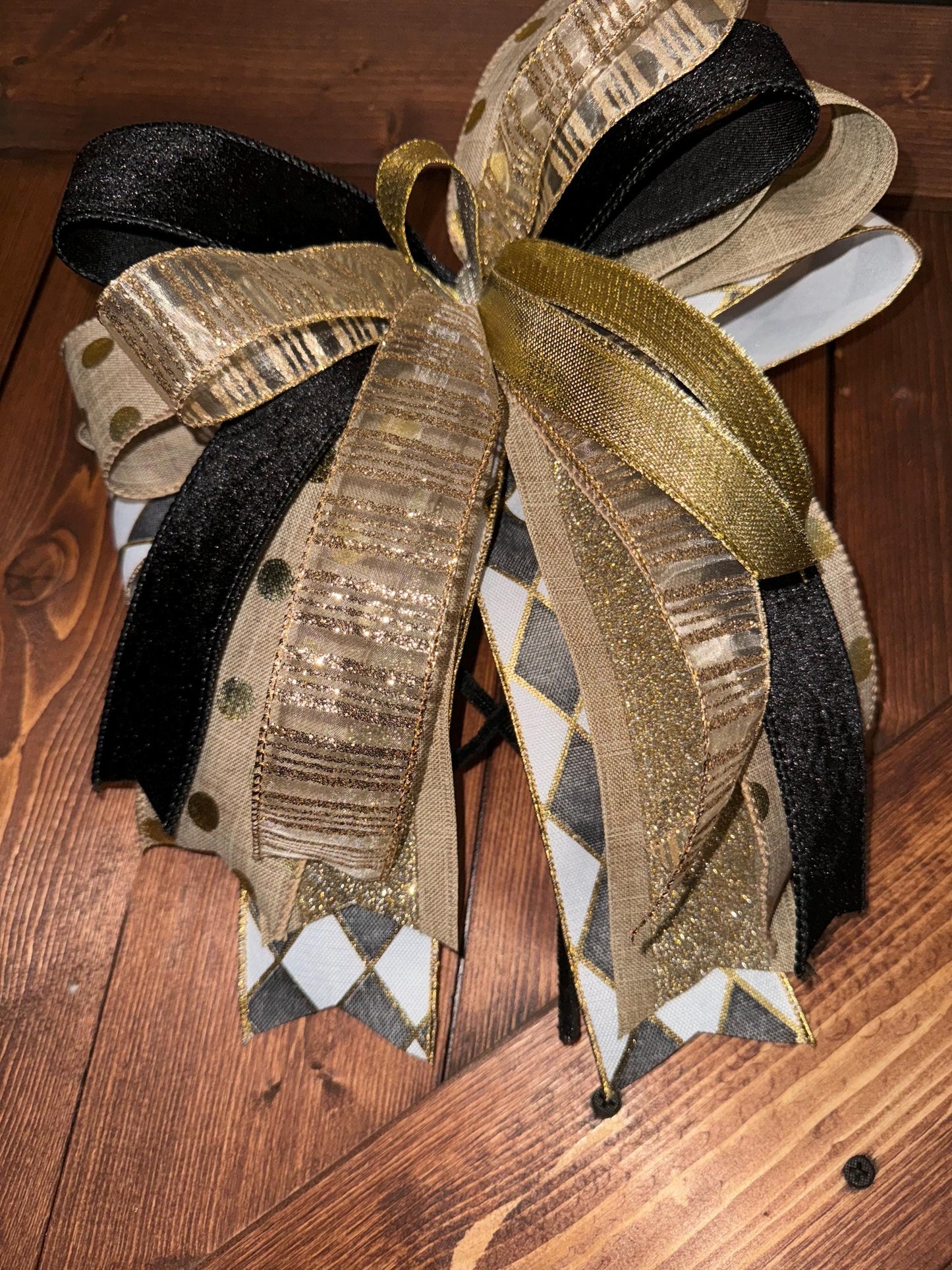 Elegant Gold Christmas Bow, Bow for Mantle, Lantern bow, Tree Bow, wall decor Bow