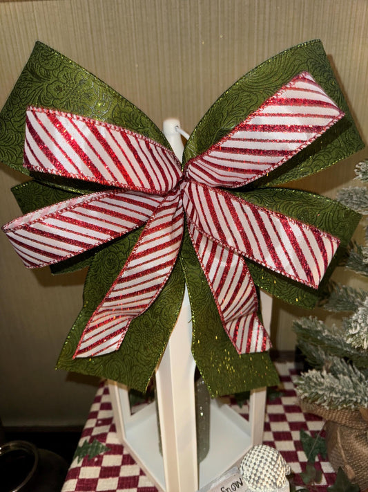 tree topper bow, large lantern bow, wreath bow, bow for mantle, elegant bow, farmhouse decor, Christmas Decorating, big bow, x mas bow