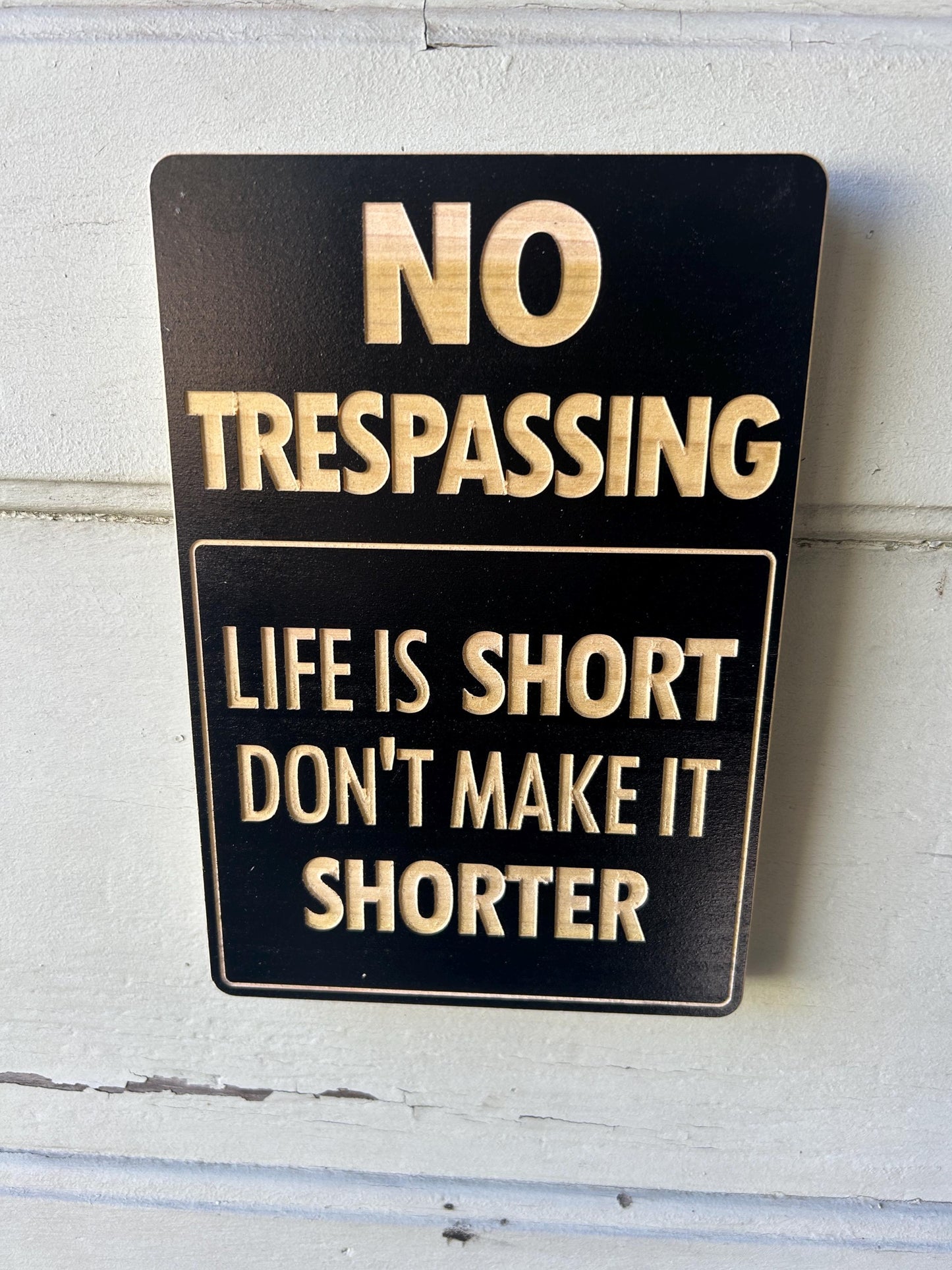 No Trespassing Sign, Funny No Trespassing Sign, Funny Gift, Home Decor, Garage Sign, Porch Sign, Front Door Sign, Funny wall decor