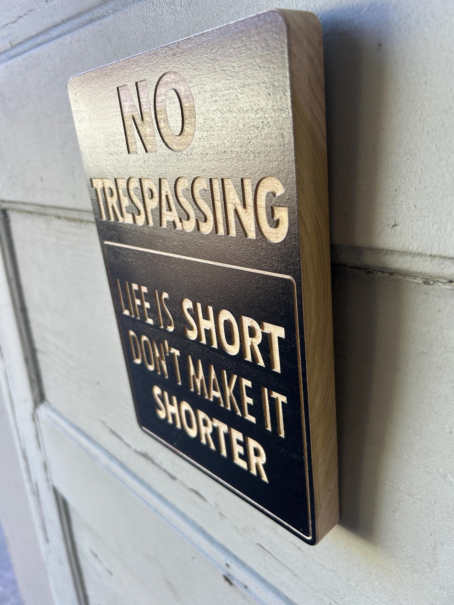 No Trespassing Sign, Funny No Trespassing Sign, Funny Gift, Home Decor, Garage Sign, Porch Sign, Front Door Sign, Funny wall decor