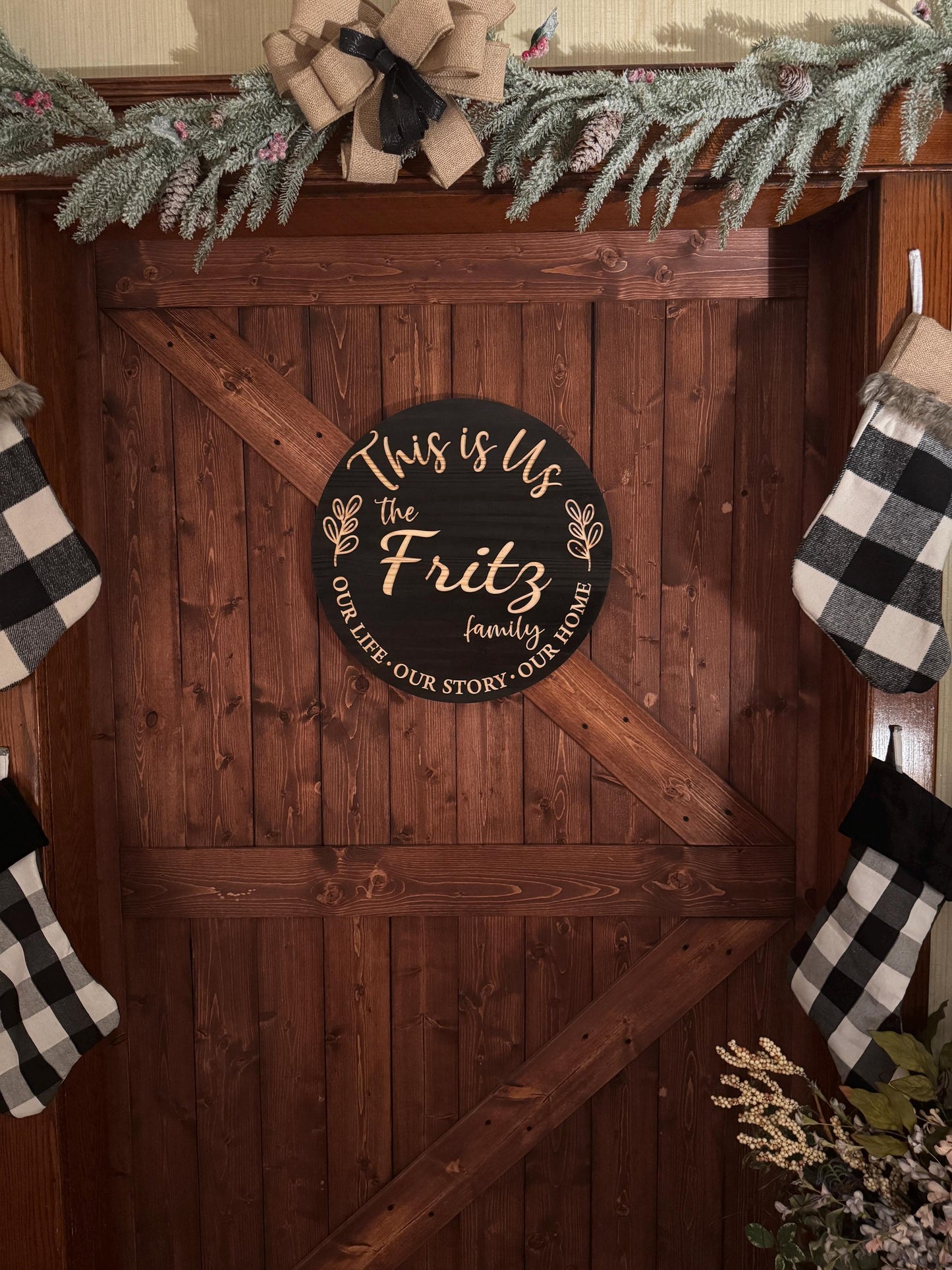 Personalized Name Door Hanger, Wood Door Hanger, Large Wall decor with Personalization, Last Name Door Hanger for wedding Gift or Home Buyer