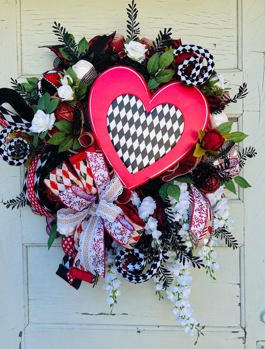 Valentines Day Wreath, Front Door Decor, Valentines Day Decoration, Unique Valentines Day Wreath, Gift For Home