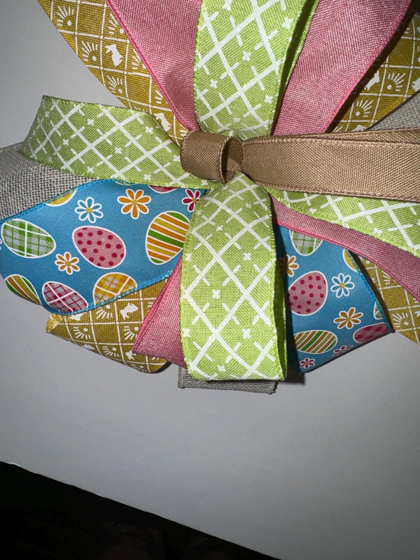Spring Easter Bow for Wreath, Spring Bow for wall decor