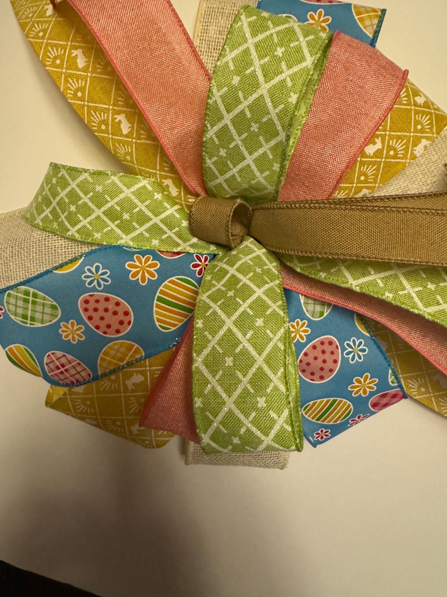 Spring Easter Bow for Wreath, Spring Bow for wall decor