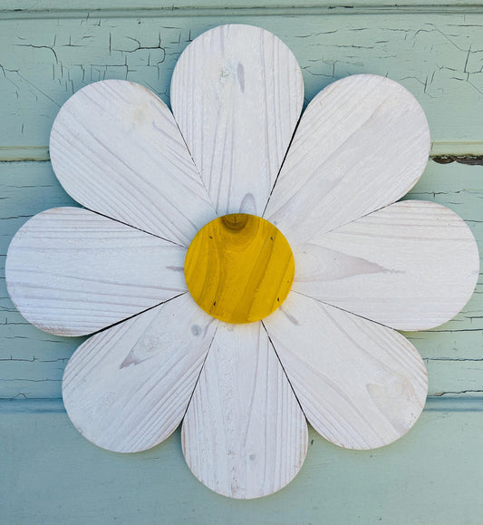 Handmade wooden daisy decor Rustic Flower Sign Inside Outsdie Wooden wall flower sign Spring Summer flower, gift for her, outdoor decor gift