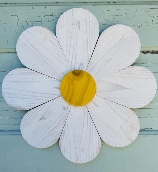 wooden daisy decor Rustic Flower Sign Inside Outsdie Wooden wall flower Spring Summer flower Door Hanger Fence Hangers Backyard Decor Daisy