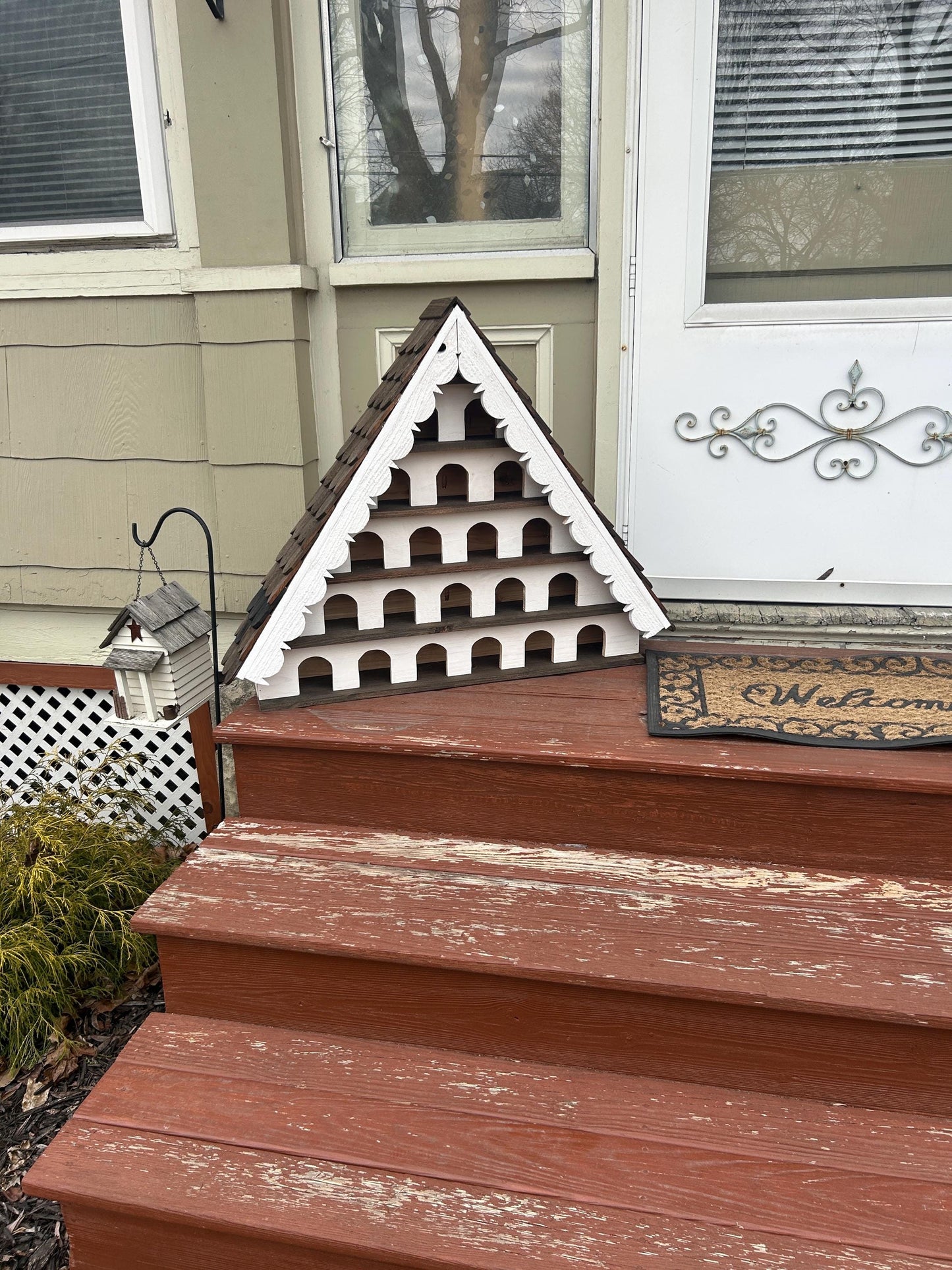 Victorian style birdhouse front porch decor Father’s Day gift