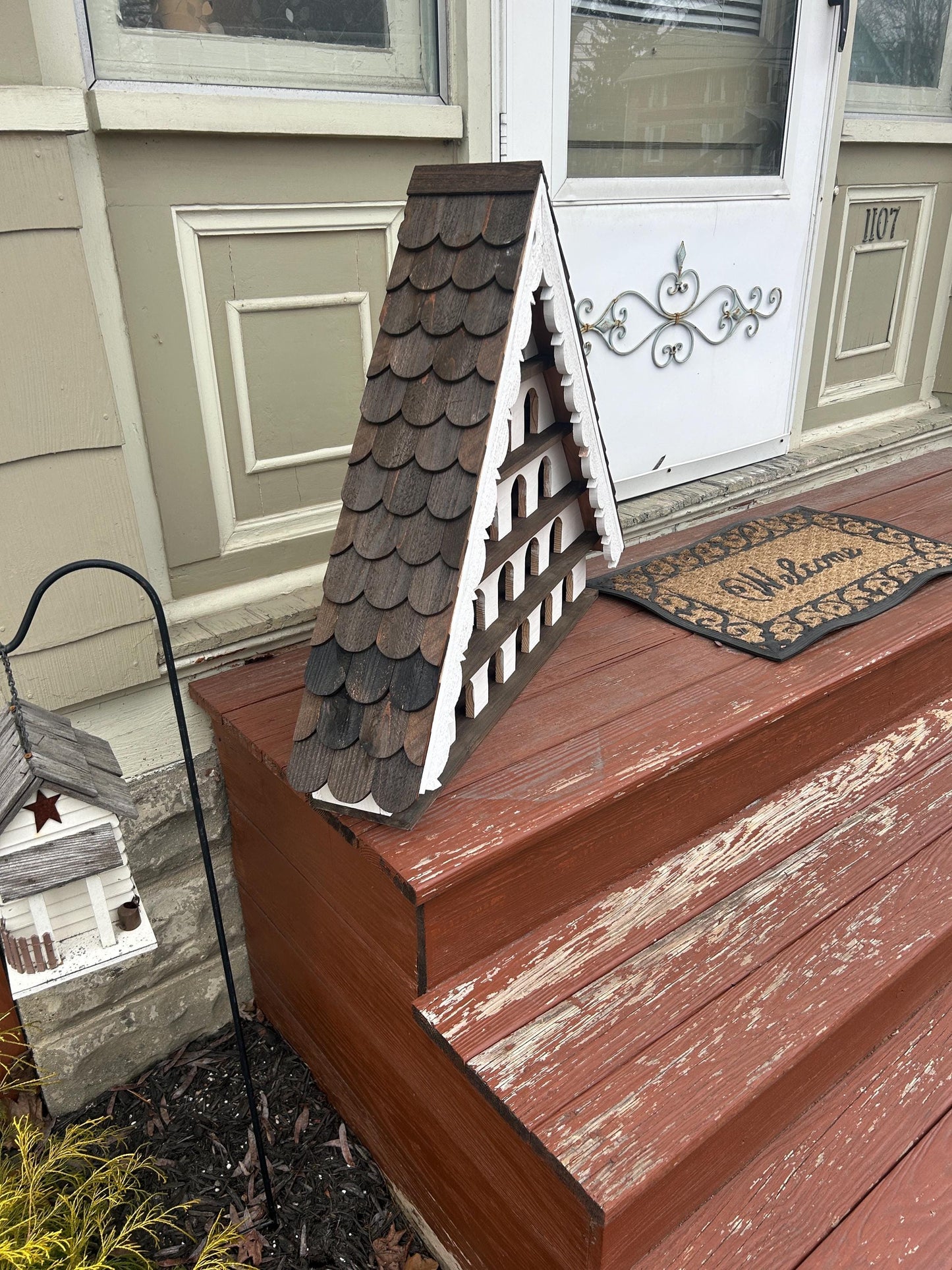 Victorian style birdhouse front porch decor Father’s Day gift