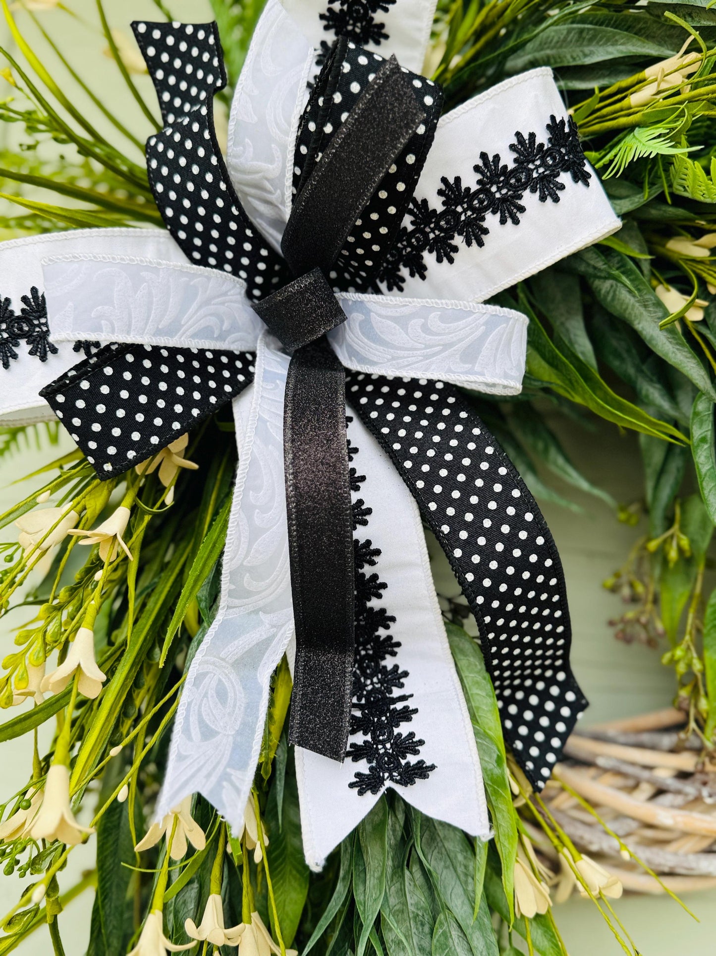 whimsical greenery wreath minimalist wreath farmhouse wreath trendy wreath button fern wreath beaded grass wreath all season elegant wreath