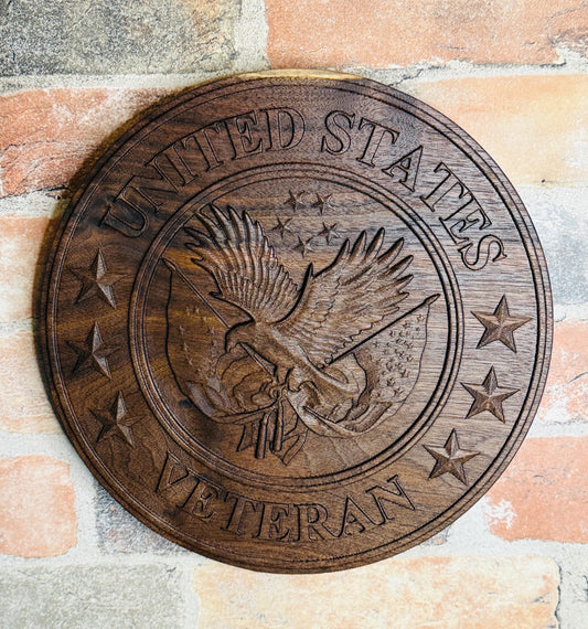 United States Veteran Wood Sign Wlanut Military Plaque Patriotic Home Decor Veteran Gift Memorial Day Fathers Day Gift Military Appreciation
